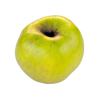 Yellow Renetta Apple cutout on white background