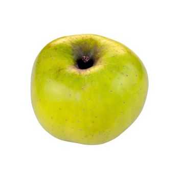 Yellow Renetta Apple cutout on white background