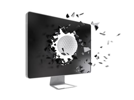golf ball destroy computer screen.