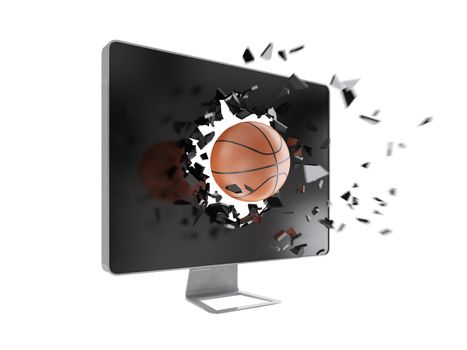 basketball destroy computer screen.