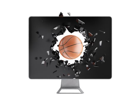 basketball destroy computer screen.