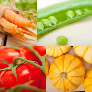 fresh hearthy healthy vegetables selection food collage composition 