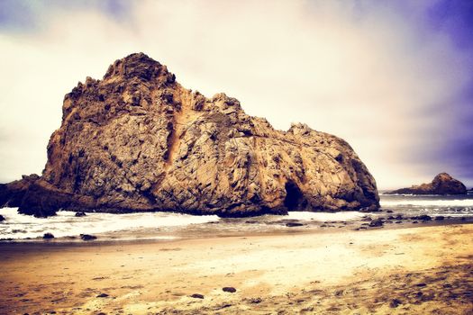 big stone at pfeiffer beach california USA