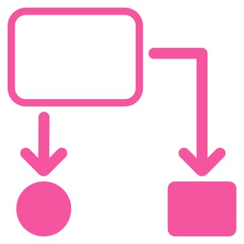 Scheme icon from Commerce Set. Glyph style: flat symbol, pink color, rounded angles, white background.