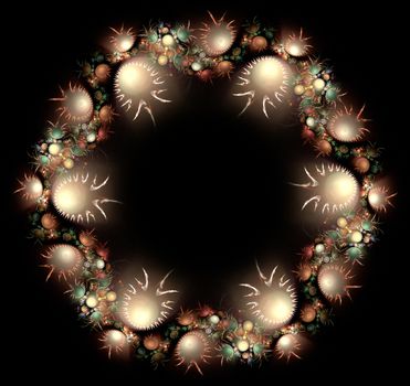 Flower's fantasy frame. Computer generated fractal artwork for design