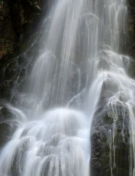 background alpine waterfall in Slovak mountains