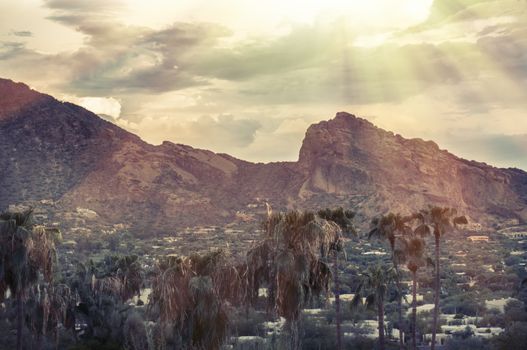 Camelback Mountain, valley canyon resort destination area, Scottsdale Phoenix,AZ,USA