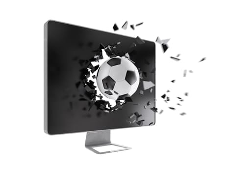 football destroy computer screen.