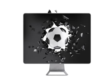 football destroy computer screen.