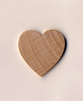 A wooden Valentine Day love heart shape