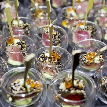 Finger Food in small glass with stick
