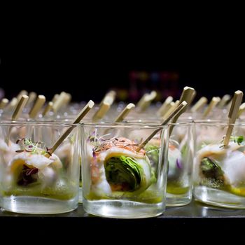 Finger Food in small glass with stick