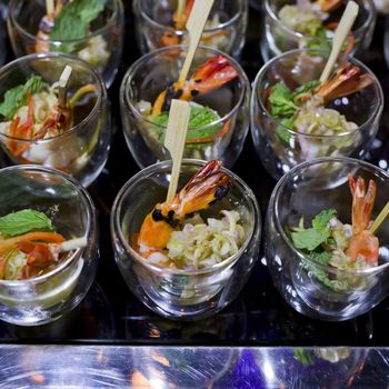 Finger Food in small glass with stick