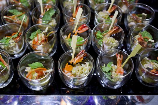 Finger Food in small glass with stick