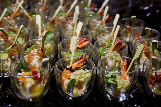 Finger Food in small glass with stick