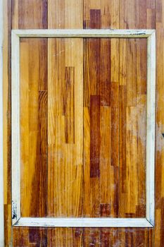 white picture frame on wooden background