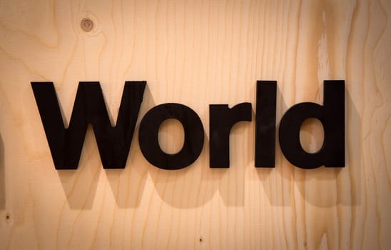 The Word "World" in Wood Type