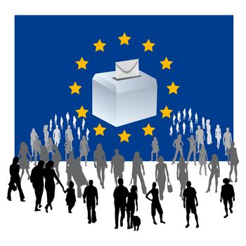 an urn on a European flag European democratic elections Political Parties
