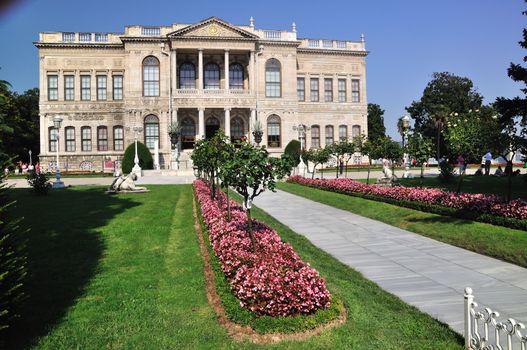 Dolmabahce Palace in Istanbul, Turkey, in old Ottoman style