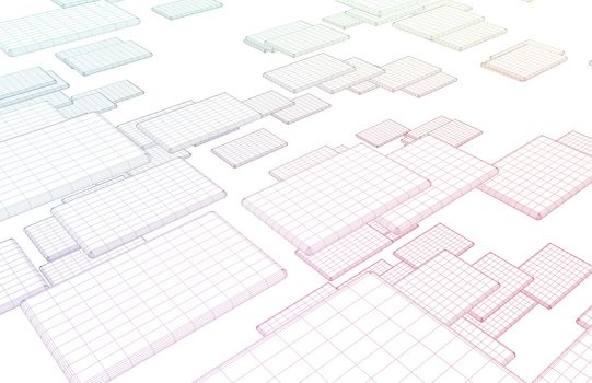 Futuristic Digital Network with Data Communication Art