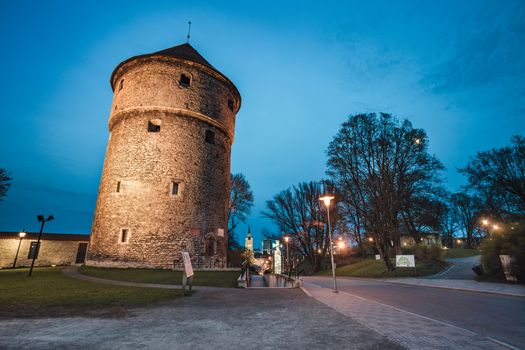 Tallinn Old Town Medieval towers - part of the city defensive wall, Estonia.