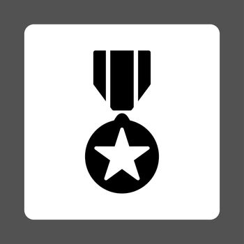 Army award icon from Award Buttons OverColor Set. Icon style is black and white colors, flat rounded square button, gray background.