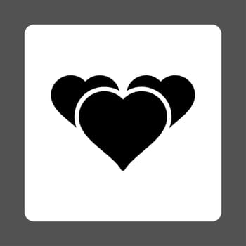 Favourites icon from Award Buttons OverColor Set. Icon style is black and white colors, flat rounded square button, gray background.