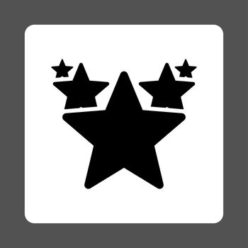 Hit parade icon from Award Buttons OverColor Set. Icon style is black and white colors, flat rounded square button, gray background.