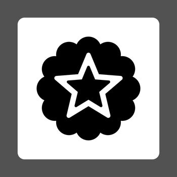 Premium icon from Award Buttons OverColor Set. Icon style is black and white colors, flat rounded square button, gray background.