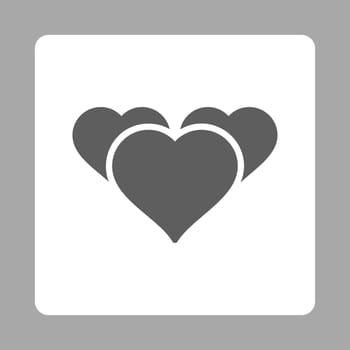 Favourites icon from Award Buttons OverColor Set. Icon style is dark gray and white colors, flat rounded square button, silver background.