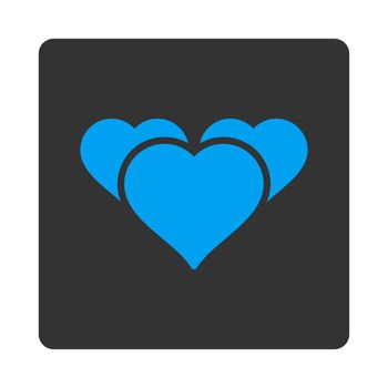 Favourites icon from Award Buttons OverColor Set. Icon style is blue and gray colors, flat rounded square button, white background.