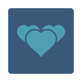 Favourites icon from Award Buttons OverColor Set. Icon style is cyan and blue colors, flat rounded square button, white background.