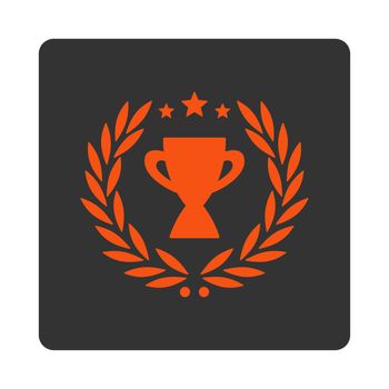 Glory icon from Award Buttons OverColor Set. Icon style is orange and gray colors, flat rounded square button, white background.