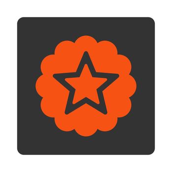 Premium icon from Award Buttons OverColor Set. Icon style is orange and gray colors, flat rounded square button, white background.