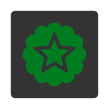 Premium icon from Award Buttons OverColor Set. Icon style is green and gray colors, flat rounded square button, white background.