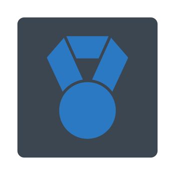 Achievement icon from Award Buttons OverColor Set. Icon style is smooth blue colors, flat rounded square button, white background.