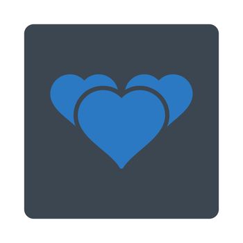 Favourites icon from Award Buttons OverColor Set. Icon style is smooth blue colors, flat rounded square button, white background.