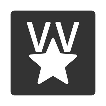 Victory icon from Award Buttons OverColor Set. Icon style is white and gray colors, flat rounded square button, white background.