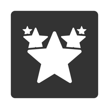 Hit parade icon from Award Buttons OverColor Set. Icon style is white and gray colors, flat rounded square button, white background.
