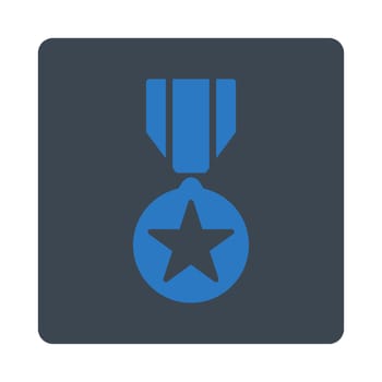 Army award icon from Award Buttons OverColor Set. Icon style is smooth blue colors, flat rounded square button, white background.