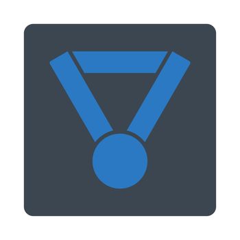 Champion award icon from Award Buttons OverColor Set. Icon style is smooth blue colors, flat rounded square button, white background.