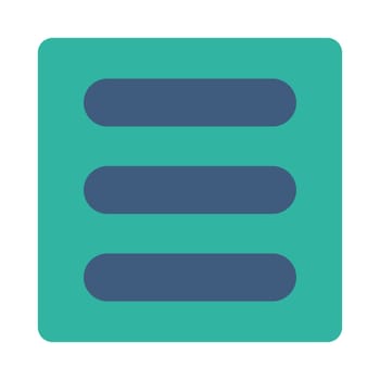 Stack icon from Primitive Buttons OverColor Set. This rounded square flat button is drawn with cobalt and cyan colors on a white background.