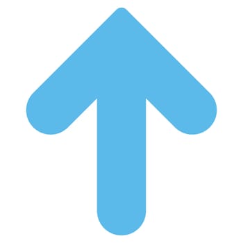 Arrow Up icon from Primitive Set. This isolated flat symbol is drawn with blue color on a white background, angles are rounded.