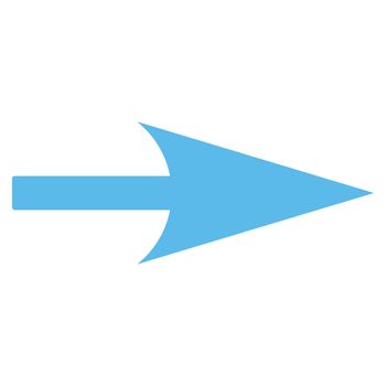 Arrow Axis X icon from Primitive Set. This isolated flat symbol is drawn with blue color on a white background.