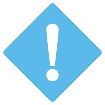 Error icon from Primitive Set. This isolated flat symbol is drawn with blue color on a white background, angles are rounded.