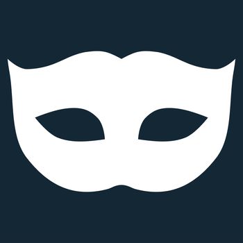 Privacy Mask icon from Primitive Set. This isolated flat symbol is drawn with white color on a dark blue background, angles are rounded.