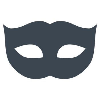 Privacy Mask icon from Primitive Set. This isolated flat symbol is drawn with smooth blue color on a white background, angles are rounded.