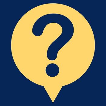 Status icon from Primitive Set. This isolated flat symbol is drawn with yellow color on a blue background, angles are rounded.