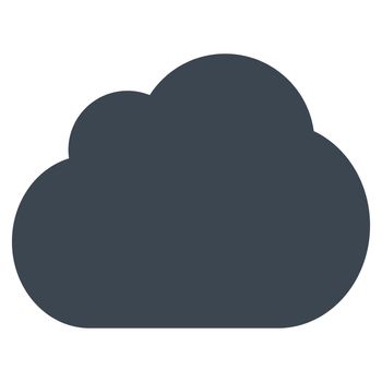 Cloud icon from Primitive Set. This isolated flat symbol is drawn with smooth blue color on a white background, angles are rounded.
