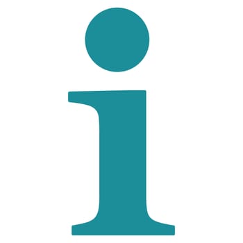 Info icon from Primitive Set. This isolated flat symbol is drawn with soft blue color on a white background, angles are rounded.